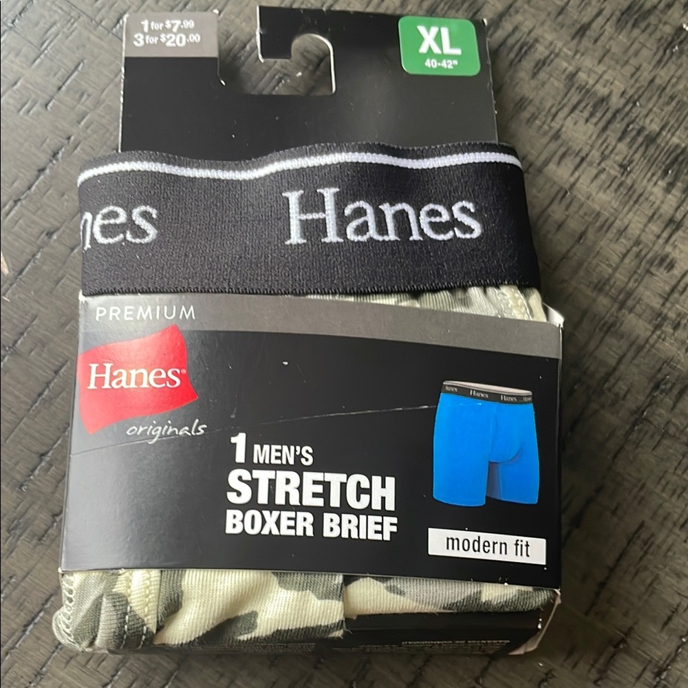 🆕Hanes Black and Gray Boxer Briefs Comfort Flex